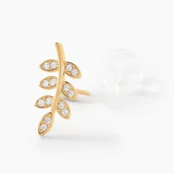 Boucles D'oreilles Puces Ael Or Jaune Oxyde De Zirconium