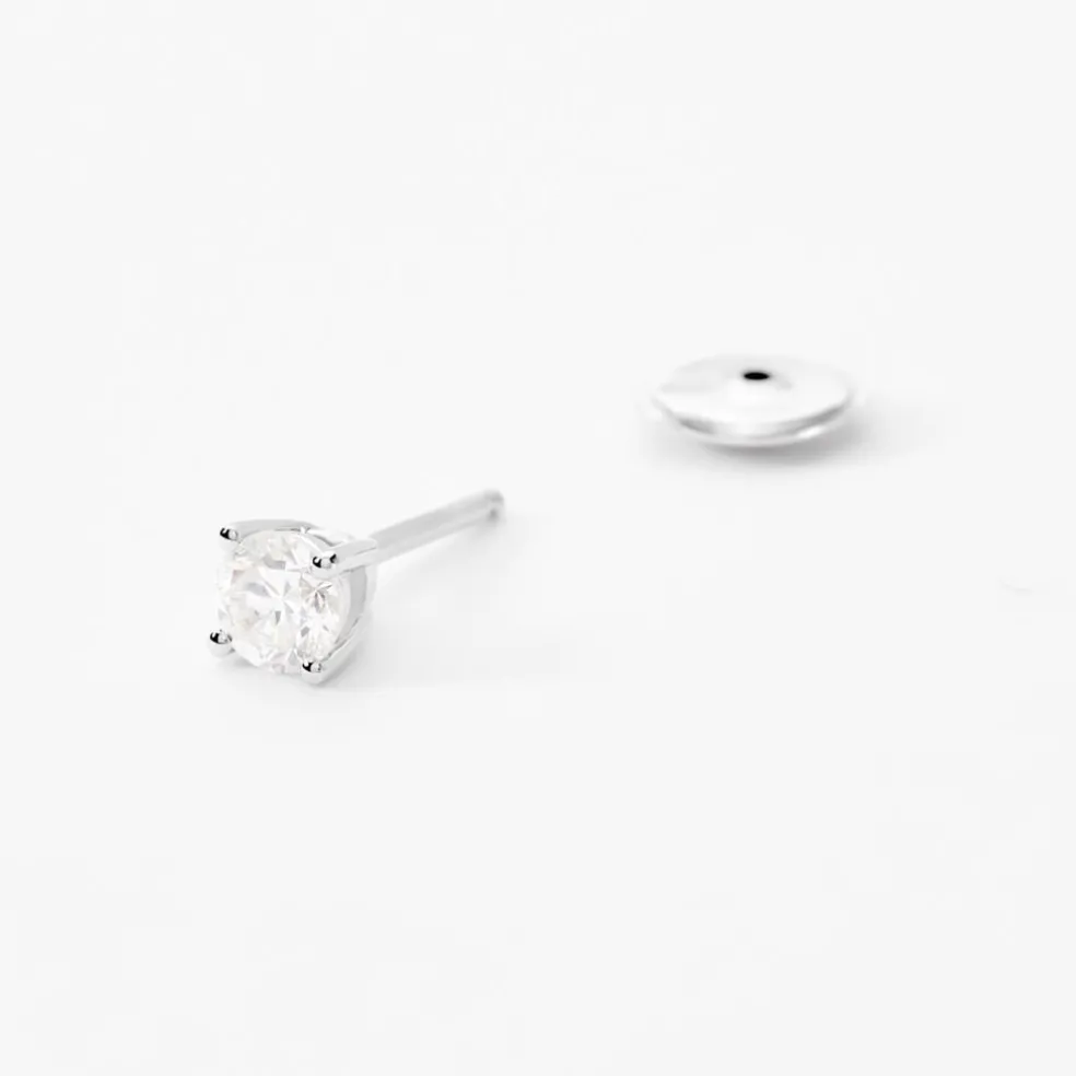 Boucles D'oreilles Puces Aphrodite Or Blanc Diamant