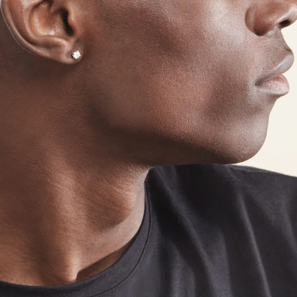 Boucles D'oreilles Puces Aphrodite Or Blanc Diamant