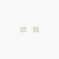 Boucles D'oreilles Puces Aphrodite Or Jaune Diamant