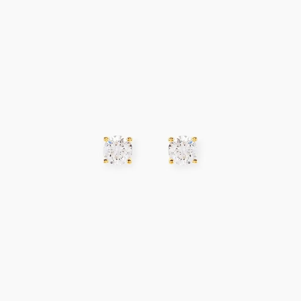 Boucles D'oreilles Puces Aphrodite Or Jaune Diamant