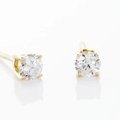 Boucles D'oreilles Puces Aphrodite Or Jaune Diamant
