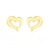 Boucles D'oreilles Puces Anne-maudae Coeurs Or Jaune