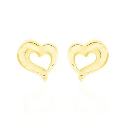 Boucles D'oreilles Puces Anne-maudae Coeurs Or Jaune