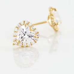 Boucles D'oreilles Puces Aymane Or Jaune Oxyde De Zirconium