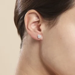 Boucles D'oreilles Puces Aymane Or Jaune Oxyde De Zirconium