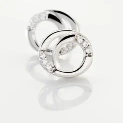 Boucles D'oreilles Puces Annea Argent Blanc Oxyde De Zirconium