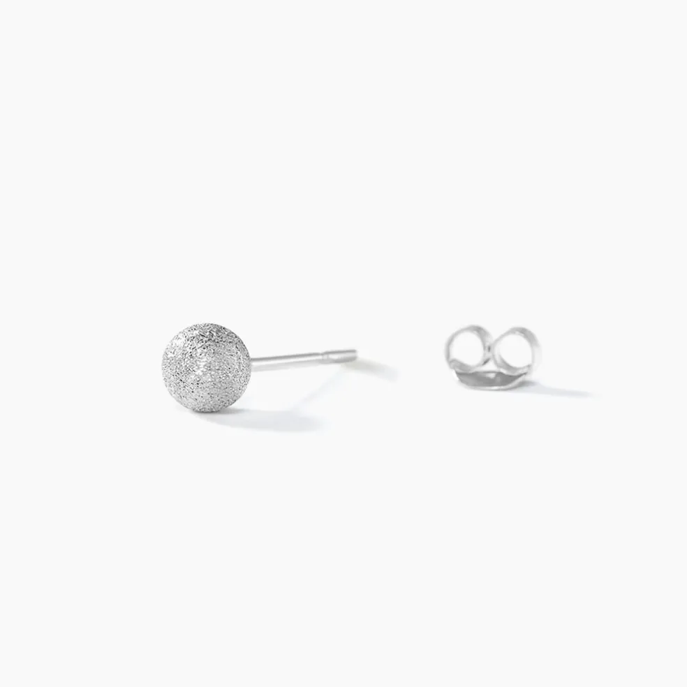 Boucles D'oreilles Puces Ayana Argent Blanc