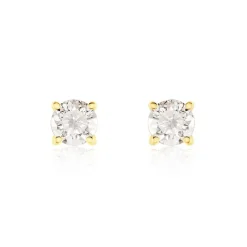 Boucles D'oreilles Puces Aphrodite Or Jaune Diamant