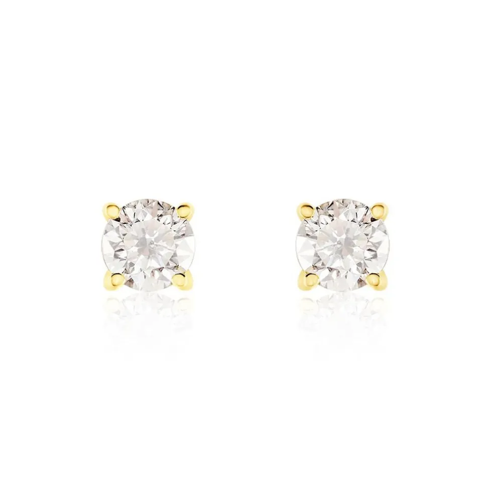 Boucles D'oreilles Puces Aphrodite Or Jaune Diamant
