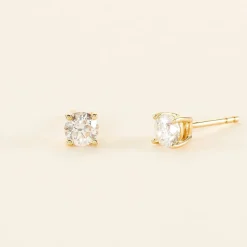 Boucles D'oreilles Puces Aphrodite Or Jaune Diamant