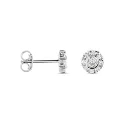 Boucles D'oreilles Puces Argent Blanc Gwenegan Oxydes De Zirconium