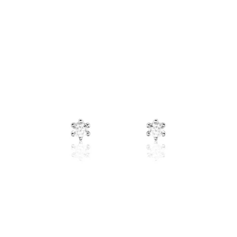 Boucles D'oreilles Puces Allison Argent Blanc Oxyde De Zirconium
