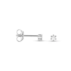 Boucles D'oreilles Puces Allison Argent Blanc Oxyde De Zirconium