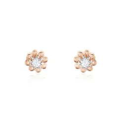 Boucles D'oreilles Puces Argent Rose Donella Oxyde De Zirconium