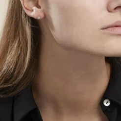 Boucles D'oreilles Puces Argent Rose Donella Oxyde De Zirconium