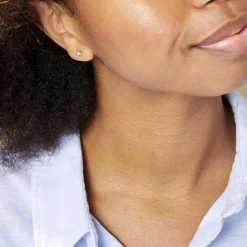 Boucles D'oreilles Puces Astralia Or Jaune Oxyde De Zirconium