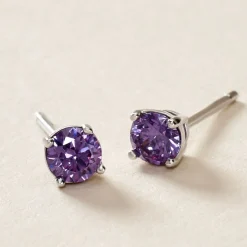 Boucles D'oreilles Puces Argent Blanc Rio Santa Teresa Oxyde