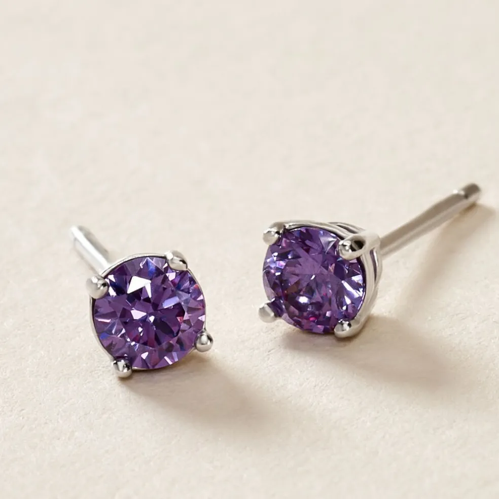 Boucles D'oreilles Puces Argent Blanc Rio Santa Teresa Oxyde