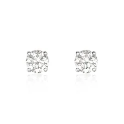 Boucles D'oreilles Puces Aphrodite Platine Blanc Diamant