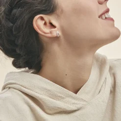 Boucles D'oreilles Puces Aelis Or Blanc Diamant