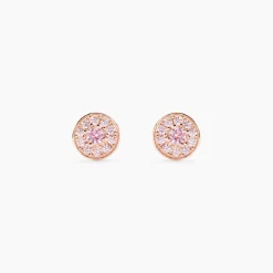 Boucles D'oreilles Puces Auxana Argent Rose Oxyde De Zirconium