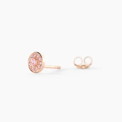 Boucles D'oreilles Puces Auxana Argent Rose Oxyde De Zirconium