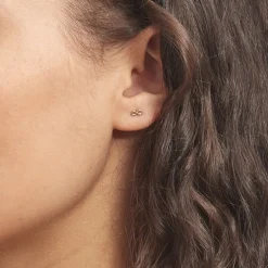 Boucles D'oreilles Puces Annie-francoise Infini Or Jaune