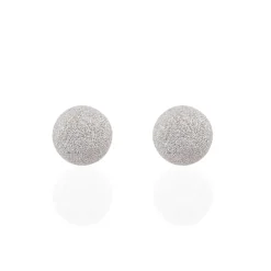 Boucles D'oreilles Puces Ayana Argent Blanc
