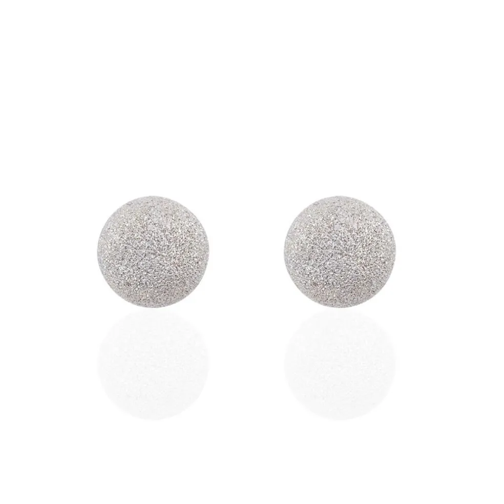 Boucles D'oreilles Puces Ayana Argent Blanc