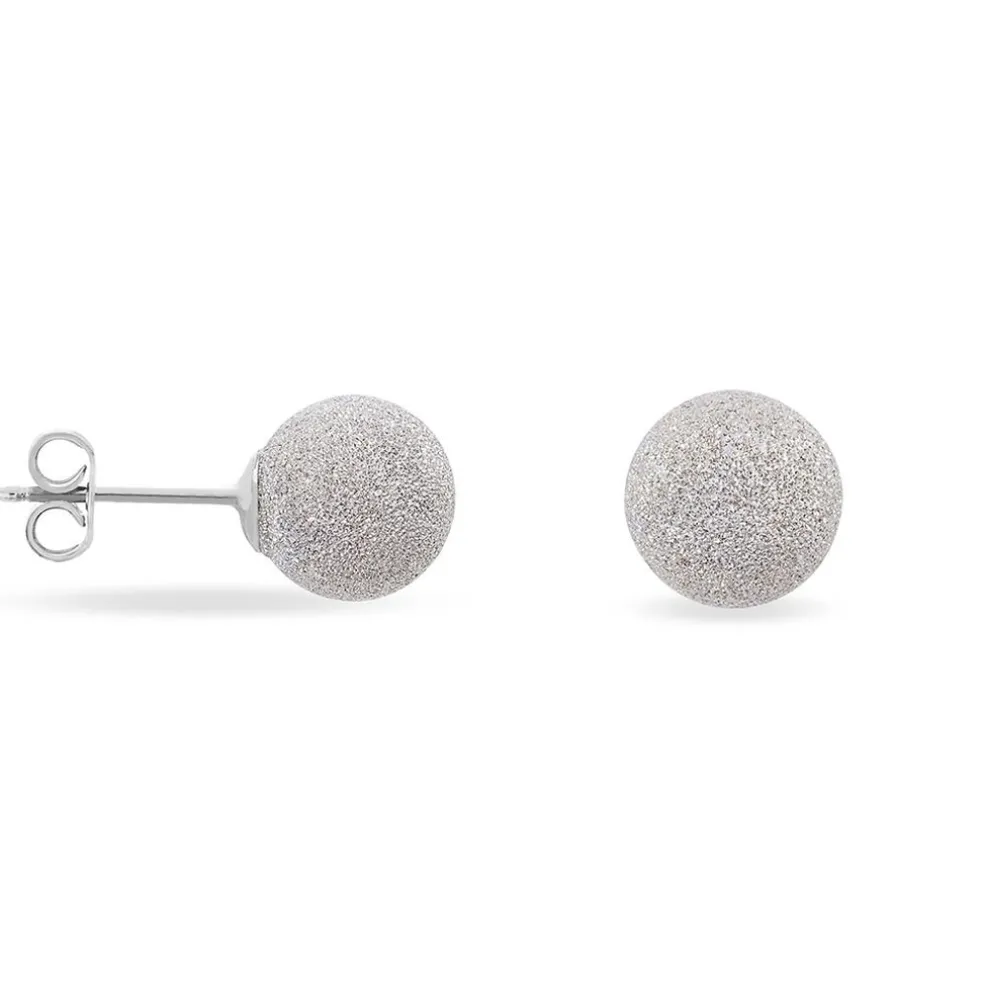 Boucles D'oreilles Puces Ayana Argent Blanc