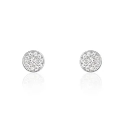 Boucles D'oreilles Puces Auxana Argent Blanc Oxyde De Zirconium