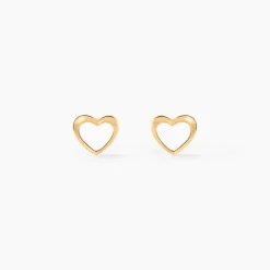 Boucles D'oreilles Puces Anne-maudae Coeurs Or Jaune
