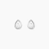 Boucles D'oreilles Puces Argent Blanc Temusio Oxydes De Zirconium