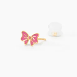Boucles D'oreilles Puces Amelie Noeud Or Jaune