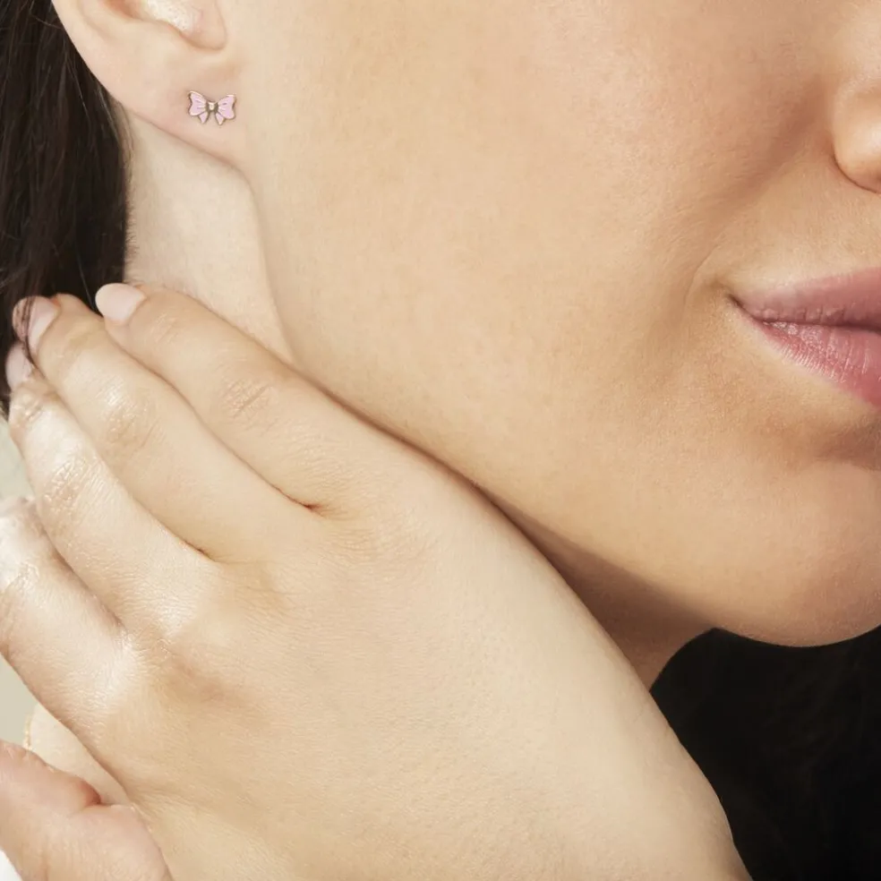 Boucles D'oreilles Puces Amelie Noeud Or Jaune