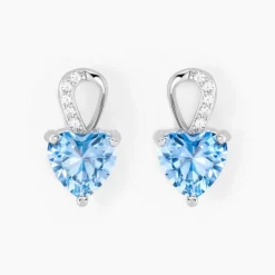 Boucles D'oreilles Puces Atieno Argent Blanc Oxyde De Zirconium