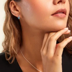 Boucles D'oreilles Puces Atieno Argent Blanc Oxyde De Zirconium