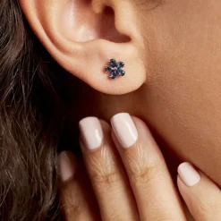 Boucles D'oreilles Puces Argent Blanc Laldilon Oxydes De Zirconium