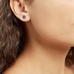 Boucles D'oreilles Puces Argent Blanc Laldilon Oxydes De Zirconium