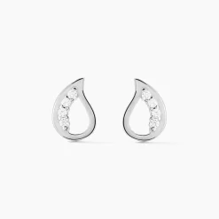 Boucles D'oreilles Puces Argent Blanc Sylvan Oxydes De Zirconium
