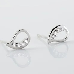Boucles D'oreilles Puces Argent Blanc Sylvan Oxydes De Zirconium