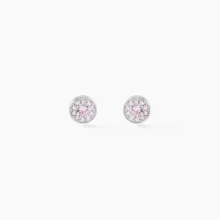 Boucles D'oreilles Puces Auxana Argent Blanc Oxyde De Zirconium
