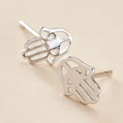 Boucles D'oreilles Puces Abby Argent Blanc