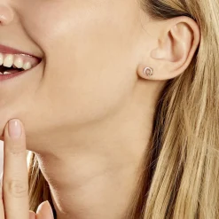 Boucles D'oreilles Puces Amaiur Or Tricolore Oxydes De Zirconium