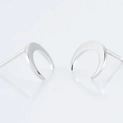 Boucles D'oreilles Puces Astre Argent Blanc