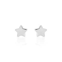Boucles D'oreilles Puces Astre Argent Blanc