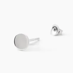 Boucles D'oreilles Puces Apoline Argent Blanc