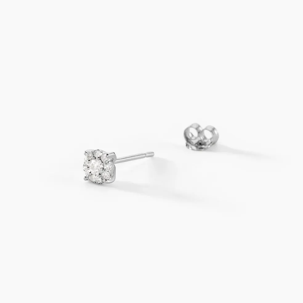 Boucles D'oreilles Puces Artemis Or Blanc Diamant