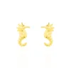 Boucles D'oreilles Puces Ambrosie Hippocampe Or Jaune